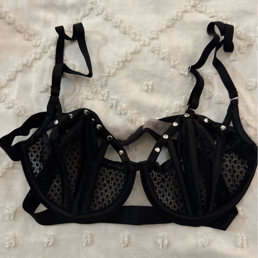 Thistle and Spire Black Mesh Bra